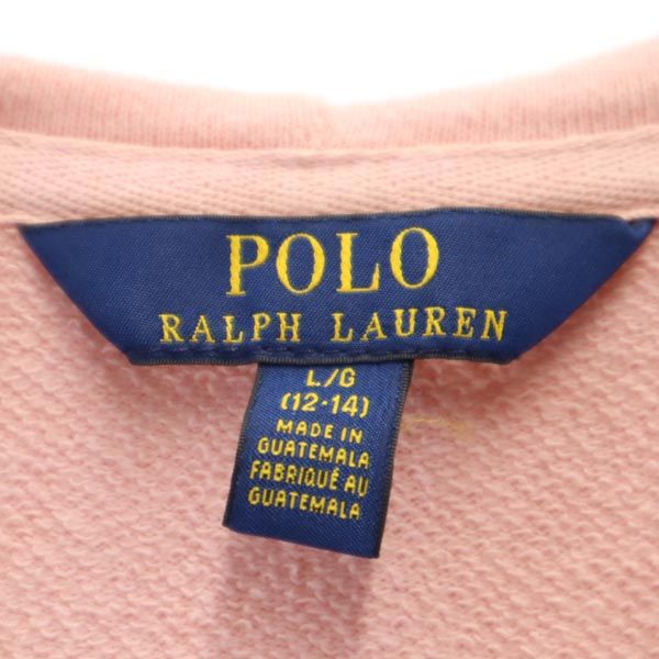 ポロラルフローレン 長袖 スウェット ジップパーカー L ピンク POLO RALPH LAUREN キッズ