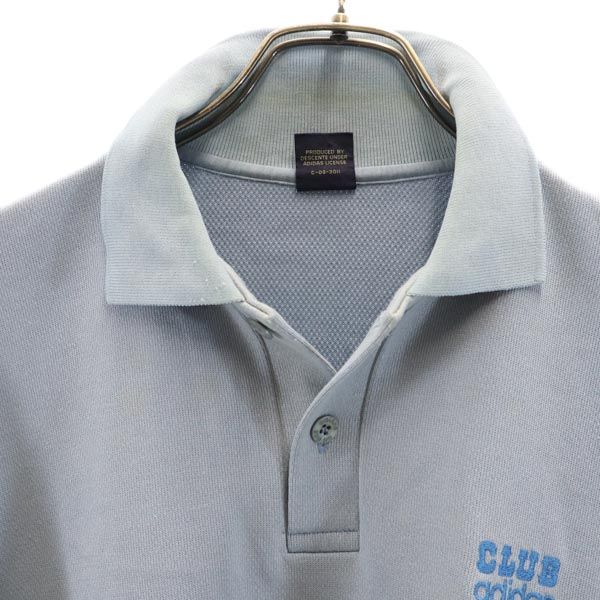 adidas アディダス 70s 80s ヴィンテージ デサント製 長袖 ポロシャツ L ブルー系 メンズ