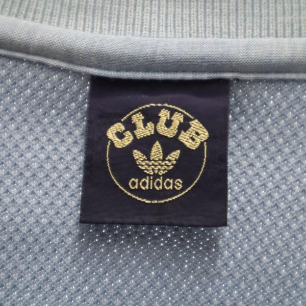 adidas アディダス 70s 80s ヴィンテージ デサント製 長袖 ポロシャツ L ブルー系 メンズ