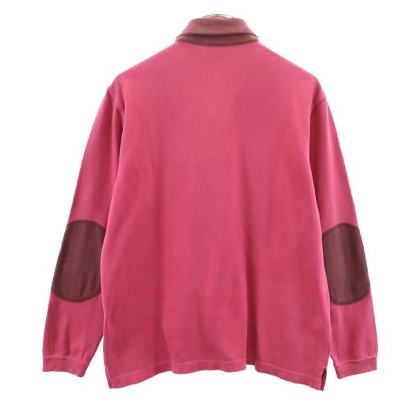 LACOSTE ラコステ 長袖 ポロシャツ 4 ピンク系 エルボーパッチ ロゴ刺_ メンズ