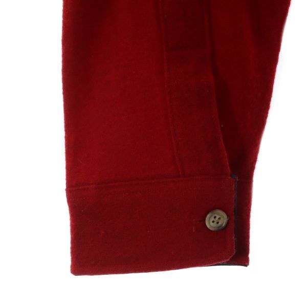 WOOLRICH ウールリッチ 80s USA製 ウール 長袖 シャツ 赤 エルボーパッチ メンズ