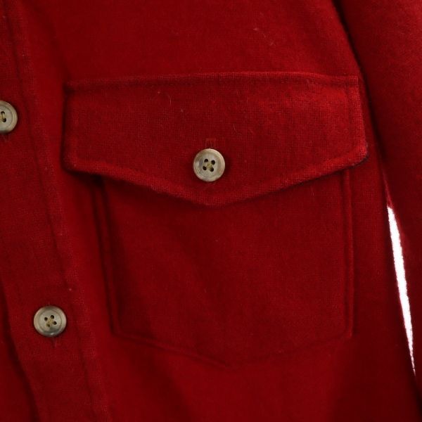 WOOLRICH ウールリッチ 80s USA製 ウール 長袖 シャツ 赤 エルボーパッチ メンズ