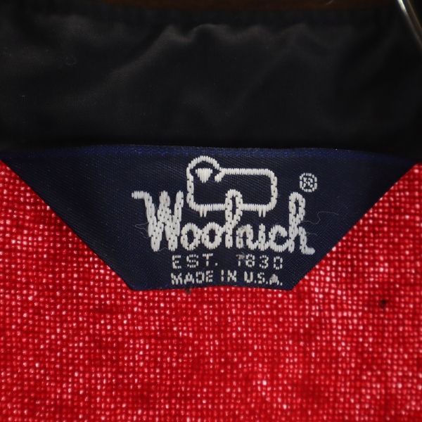 WOOLRICH ウールリッチ 80s USA製 ウール 長袖 シャツ 赤 エルボーパッチ メンズ