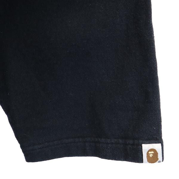 ベイプ 日本製 プリント 7分袖 Tシャツ M ブラック系 BAPE メンズ