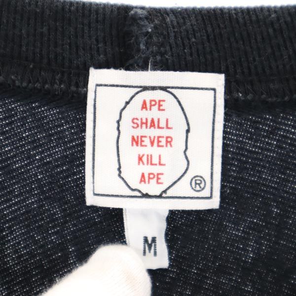 ベイプ 日本製 プリント 7分袖 Tシャツ M ブラック系 BAPE メンズ