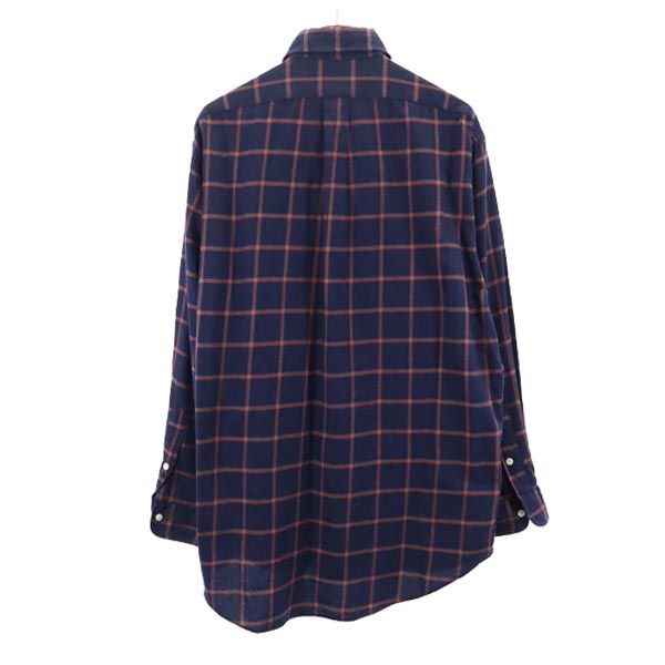 ラルフローレン 90s オールド チェック 長袖 ボタンダウンシャツ S ネイビー RALPH LAUREN メンズ