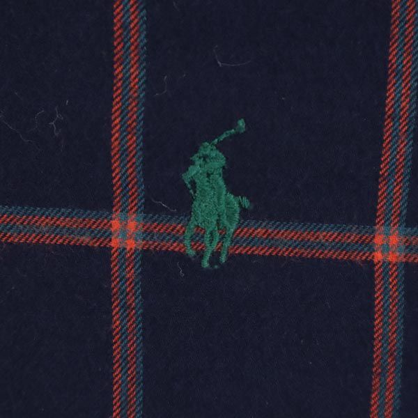 ラルフローレン 90s オールド チェック 長袖 ボタンダウンシャツ S ネイビー RALPH LAUREN メンズ