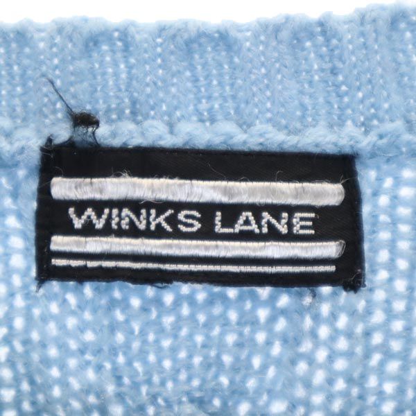 WINKSLANE 90s オールド 長袖 ケーブル ニット ブルー系 セーター メンズ