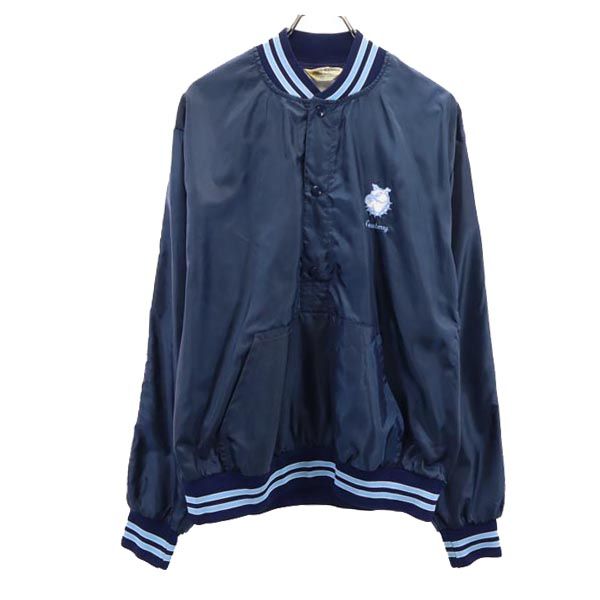 DEER FOOT 80s 90s オールド USA製 アノラックプルオーバー ジャケット XL ネイビー ベースボール メンズ