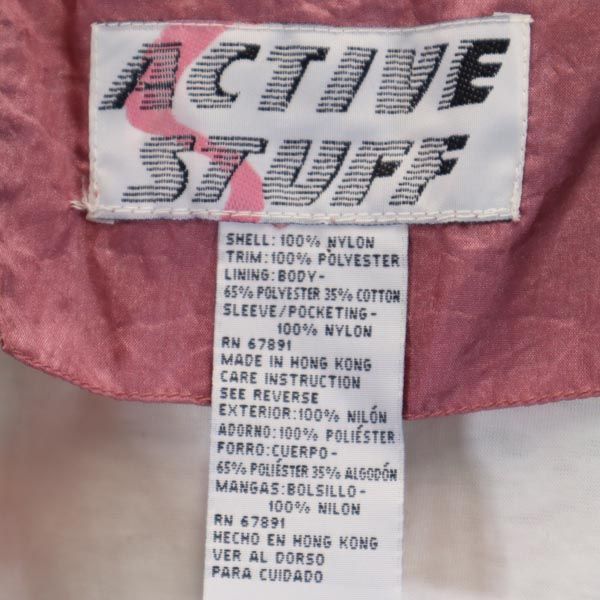 ACTIVE STUFF アクティブスタッフ 90s オールド フリース切替 ナイロンジャケット XL 水色×ピンク×ベージュ ジャンパー メンズ