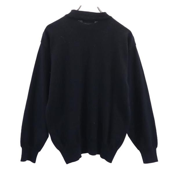 LANCEL ランセル 日本製 ウール 長袖 ニット M ブラック セーター メンズ