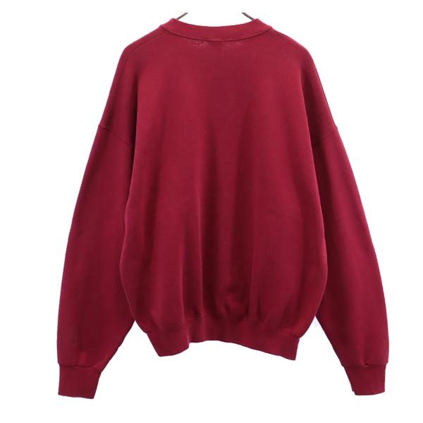 FRUIT OF THE LOOM フルーツオブザルーム 90s オールド USA製 プリント 長袖 スウェット トレーナー XL ボルドー系 裏起毛 メンズ