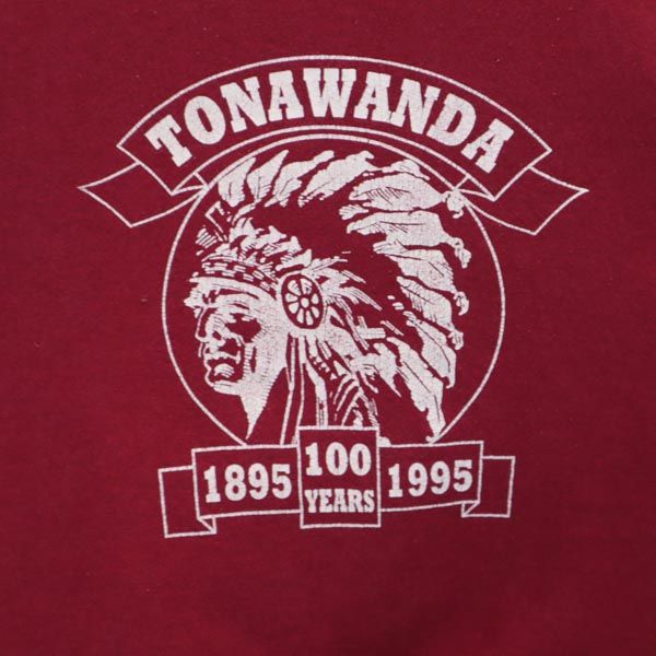 FRUIT OF THE LOOM フルーツオブザルーム 90s オールド USA製 プリント 長袖 スウェット トレーナー XL ボルドー系 裏起毛 メンズ