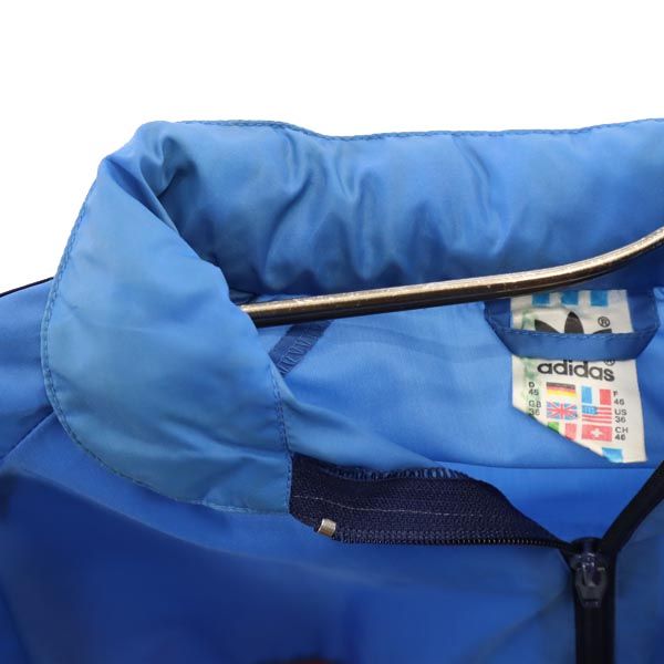 adidas アディダス 80s ヴィンテージ トレフォイルロゴ 3ライン ナイロンジャケット 36 ブルー系 マウンテンパーカー メンズ