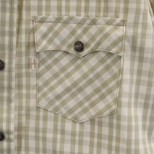Levi's リーバイス 70s BIG E ヴィンテージ チェック柄 長袖 シャツ 13/14 ベージュ系 レディース