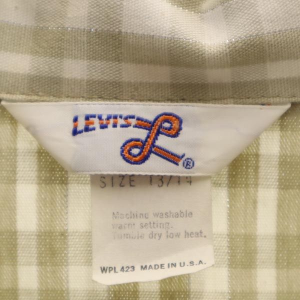 Levi's リーバイス 70s BIG E ヴィンテージ チェック柄 長袖 シャツ 13/14 ベージュ系 レディース