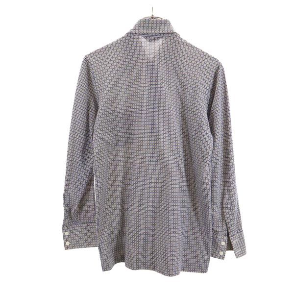 Jantzen ジャンセン 70s ヴィンテージ 総柄 長袖 シャツ L ネイビー系 メンズ