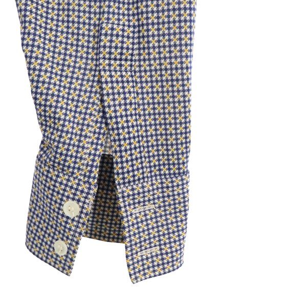 Jantzen ジャンセン 70s ヴィンテージ 総柄 長袖 シャツ L ネイビー系 メンズ