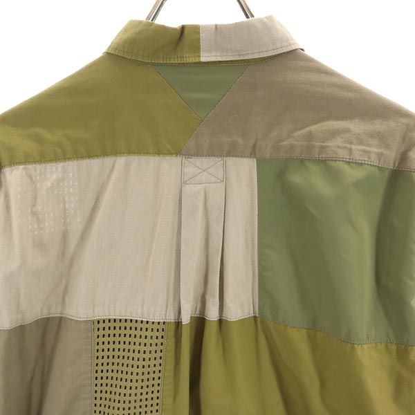 WHITE MOUNTAINEERING ホワイトマウンテニアリング 日本製 長袖 パッチワーク シャツ 1 カーキ系 メンズ