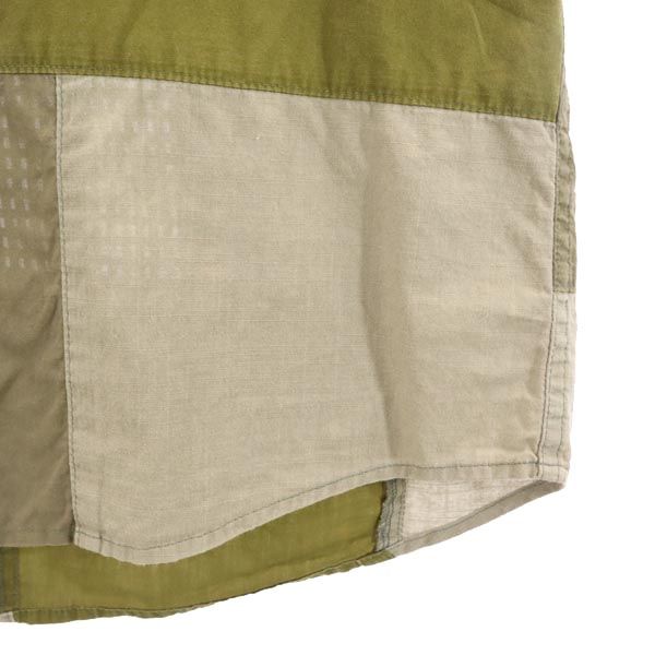 WHITE MOUNTAINEERING ホワイトマウンテニアリング 日本製 長袖 パッチワーク シャツ 1 カーキ系 メンズ