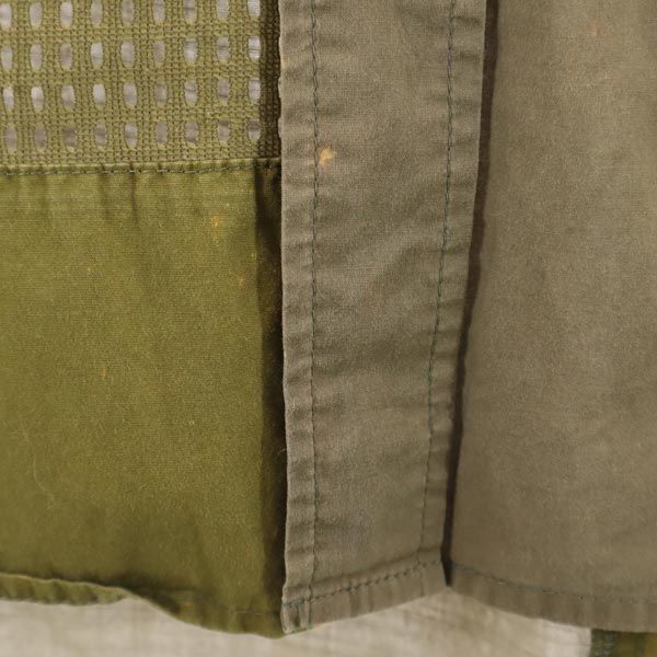 WHITE MOUNTAINEERING ホワイトマウンテニアリング 日本製 長袖 パッチワーク シャツ 1 カーキ系 メンズ