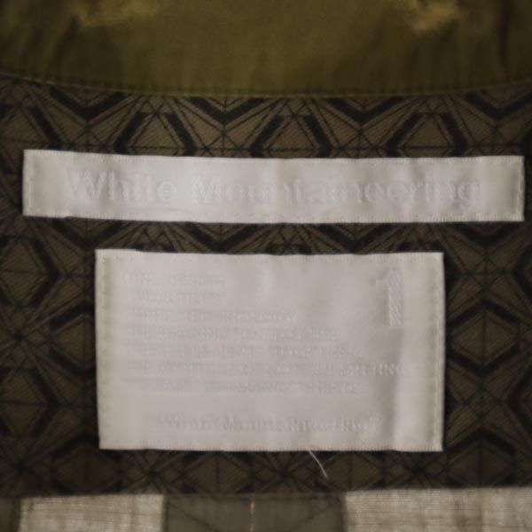 WHITE MOUNTAINEERING ホワイトマウンテニアリング 日本製 長袖 パッチワーク シャツ 1 カーキ系 メンズ