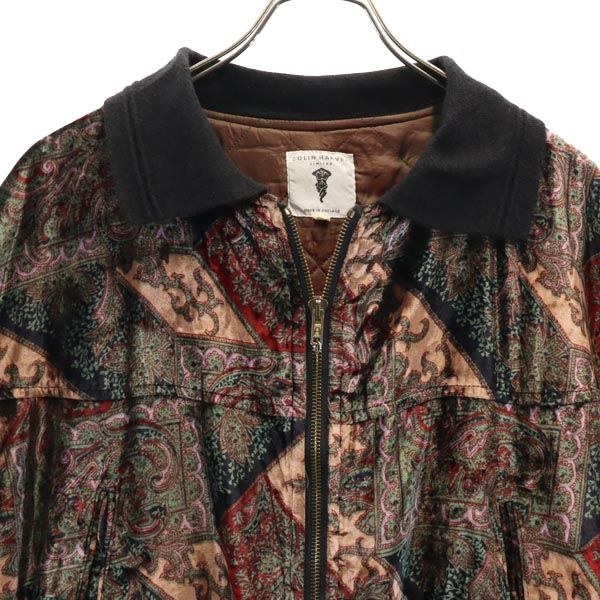 COLIN HARVEY コリンハーヴェイ 80s ヴィンテージ アート 英国製 総柄 ジャケット M 裏キルティング メンズ