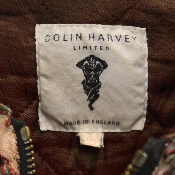 COLIN HARVEY コリンハーヴェイ 80s ヴィンテージ アート 英国製 総柄 ジャケット M 裏キルティング メンズ