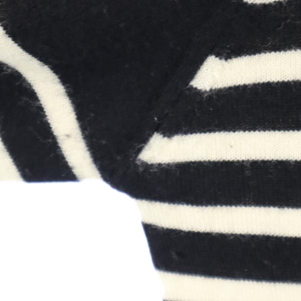 ORCIVAL オーシバル ウール ボーダー柄 長袖 ニット 3 ブラック×ホワイト セーター メンズ