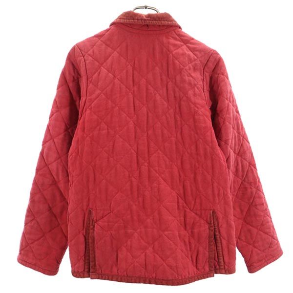 LAVENHAM ラベンハム リネンブレンド キルティングジャケット 36 レッド レディース