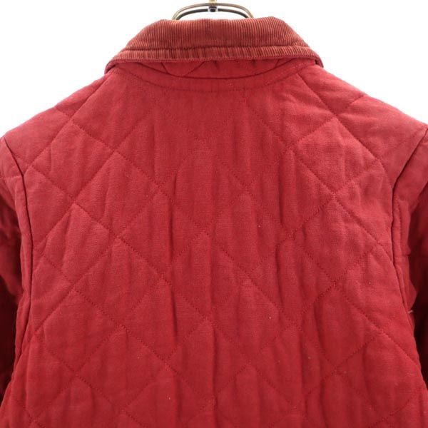 LAVENHAM ラベンハム リネンブレンド キルティングジャケット 36 レッド レディース