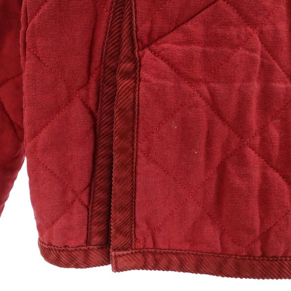 LAVENHAM ラベンハム リネンブレンド キルティングジャケット 36 レッド レディース