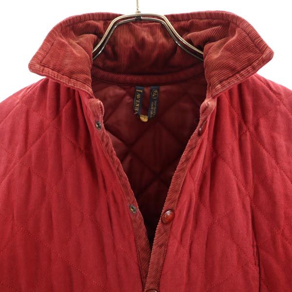 LAVENHAM ラベンハム リネンブレンド キルティングジャケット 36 レッド レディース