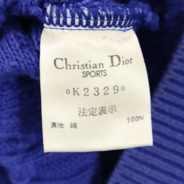 Christian Dior SPORTS クリスチャンディオール スポーツ 長袖 スクエアネック ケーブル ニット L 青系 セーター レディース