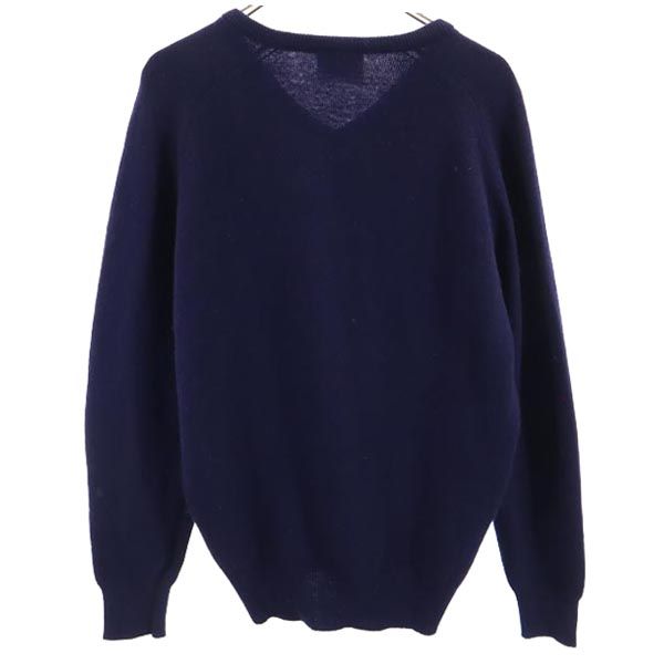 BUCKINGHAM バッキンガム 英国製 ウール 長袖 ニット 42 ネイビー系 セーター メンズ