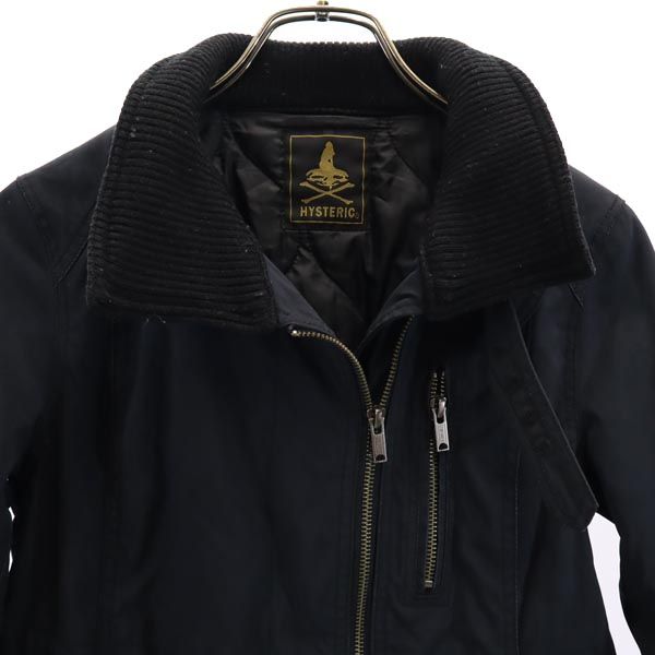 HYSTERIC ヒステリック 日本製 ジップジャケット F 黒 ミリタリージャケット 裏キルティング レディース