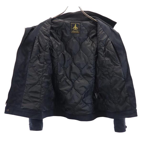 HYSTERIC ヒステリック 日本製 ジップジャケット F 黒 ミリタリージャケット 裏キルティング レディース