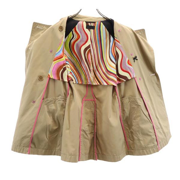 Paul Smith BLACK ポールスミス ブラック ショート丈 トレンチコート 40 ベージュ ウエストベルト レディース
