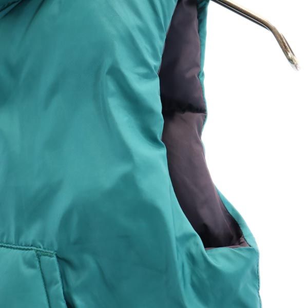 mikihouse ミキハウス ロゴプレート リバーシブル ダウンベスト 110 グリーン×ネイビー キッズ