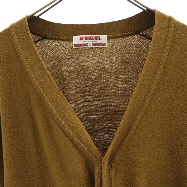 マックレガー 日本製 ウール 長袖 ニット カーディガン L ブラウン系 McGregor メンズ