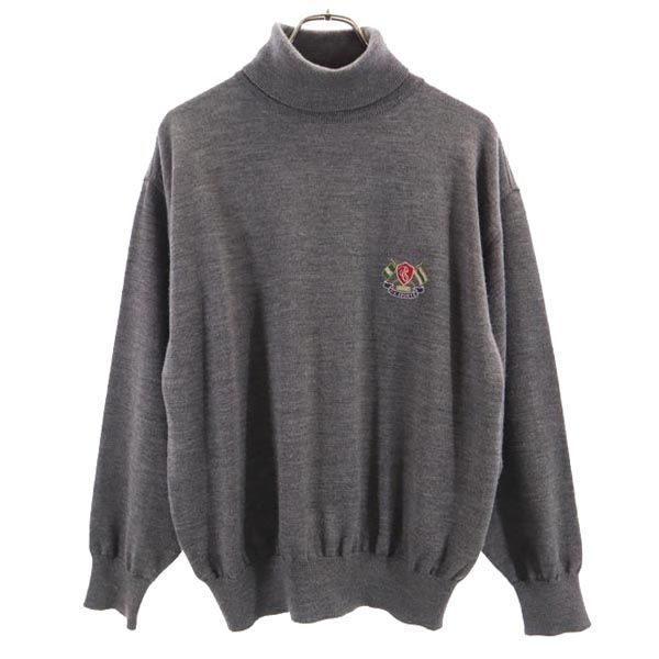 PIA SPORTS ピアスポーツ 日本製 ウール 長袖 タートルネック ニット 4 グレー系 セーター メンズ