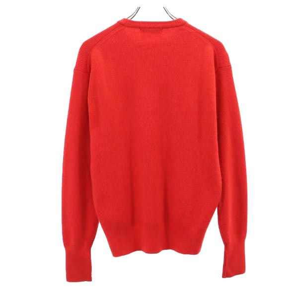 Christian Dior クリスチャンディオール ウール 長袖 ニット M レッド系 セーター メンズ