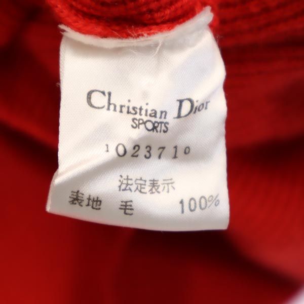 Christian Dior クリスチャンディオール ウール 長袖 ニット M レッド系 セーター メンズ