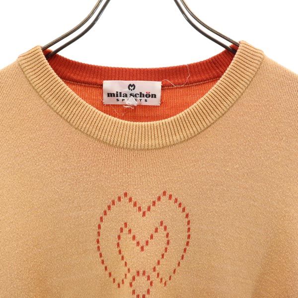mila schon ミラショーン ウールブレンド 長袖 ニット M オレンジ系 セーター メンズ