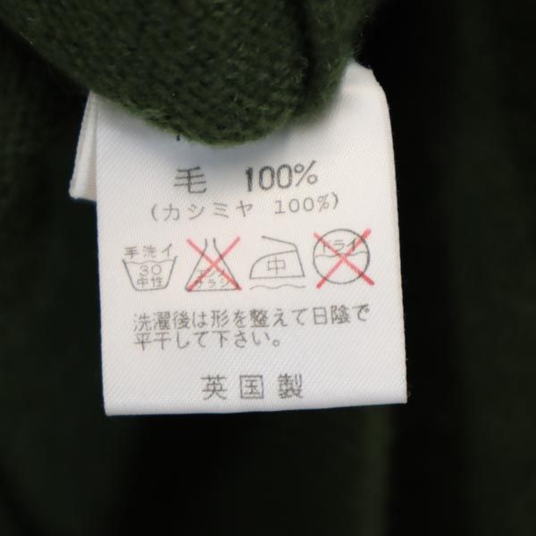 Pringle プリングル カシミヤ100% 長袖 ニット S グリーン系 セーター メンズ