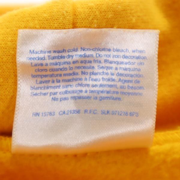 ヘインズ Dole プリント 長袖 スウェットパーカー L イエロー Hanes 裏起毛 メンズ