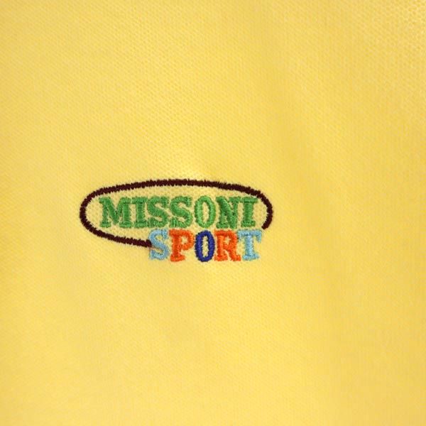 Missoni ミッソーニ 長袖 ポロシャツ L イエロー 鹿の子地 メンズ
