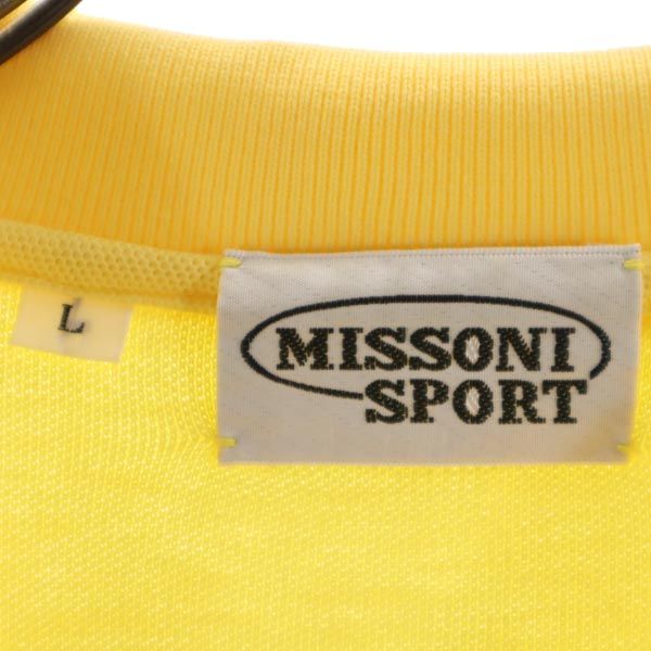 Missoni ミッソーニ 長袖 ポロシャツ L イエロー 鹿の子地 メンズ