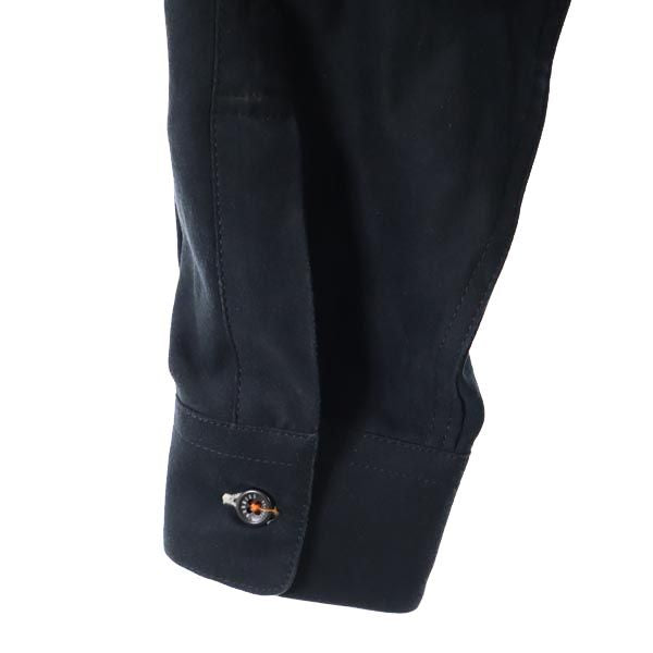 アンジェロガルバス 日本製 長袖 ボタンダウンシャツ ブラック ANGELO GARBASUS メンズ