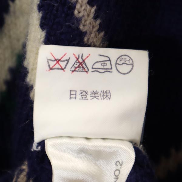 CHAPS チャップス オールド 長袖 ニット L ネイビー×グリーン セーター メンズ